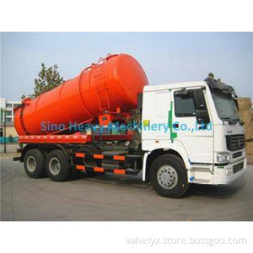 SINOTRUCK HOWO 12M3 Sewage Suction Truck 6X4 in White , 290